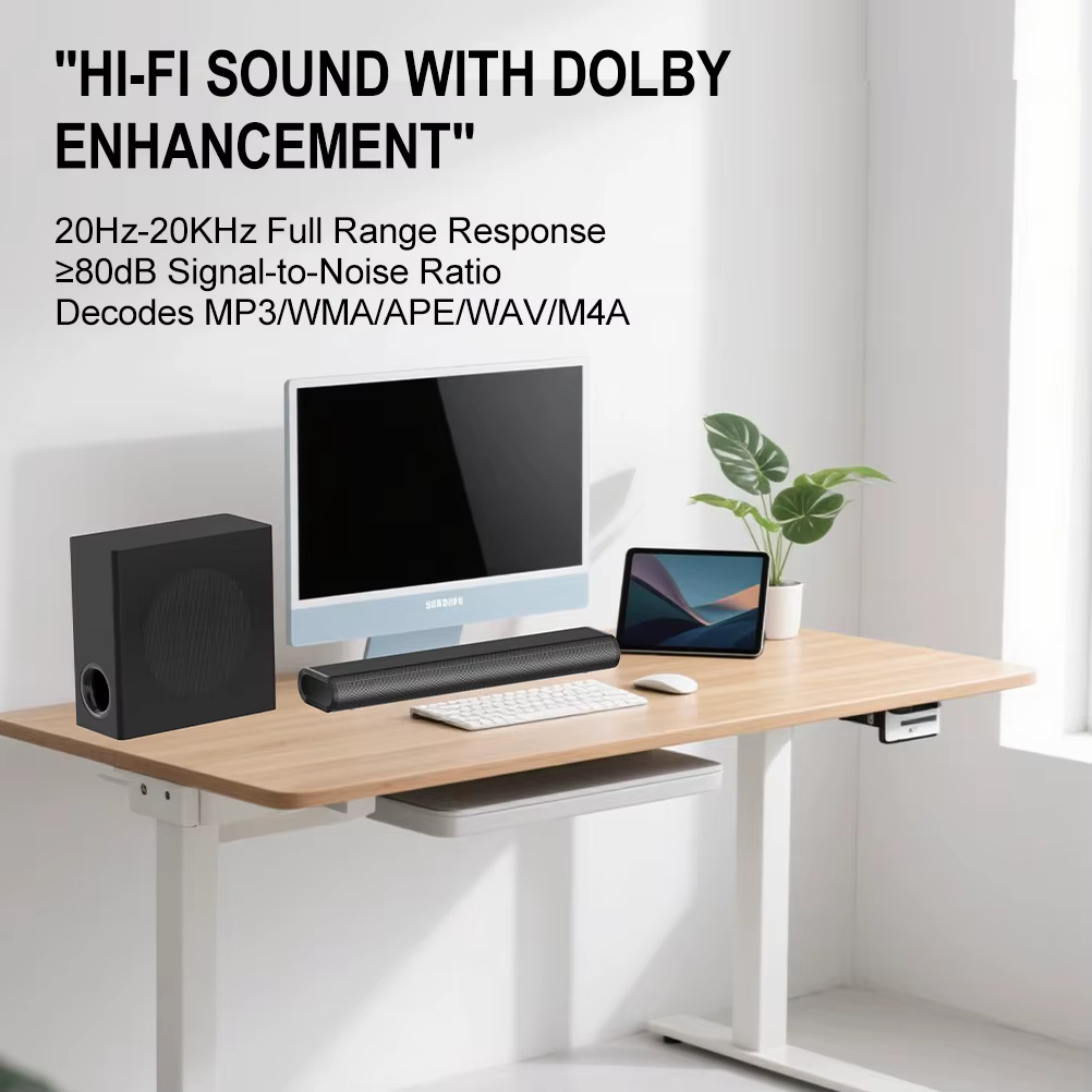 Sound bar with Subwoofer Powerful Multiple Connectivity  Metallic Mesh HiFi Home Theater System Soundbar — image 3