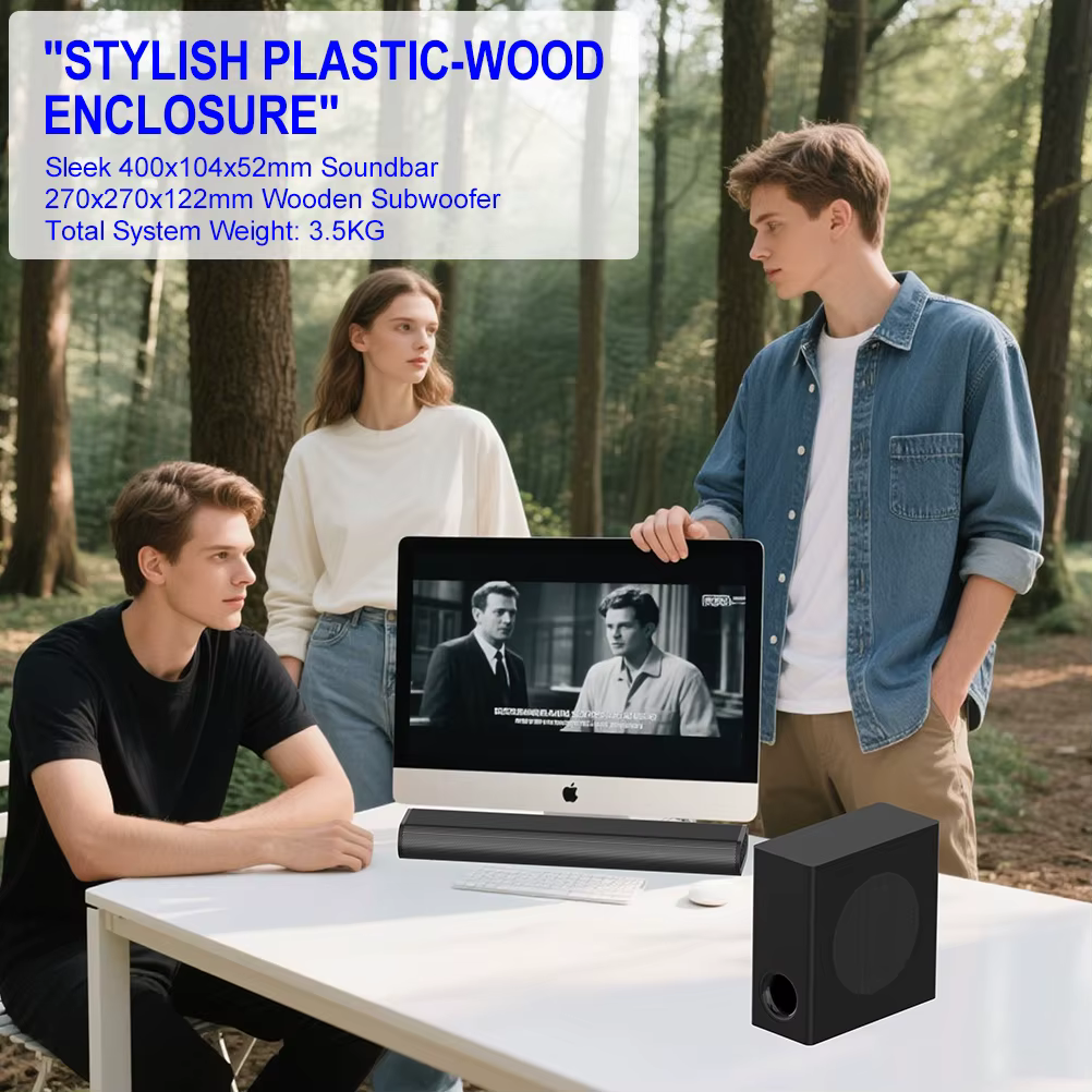 Home Theater System  with Subwoofer Passive Remote Control Switches Solar bluetooth Speaker Sound bar — image 6