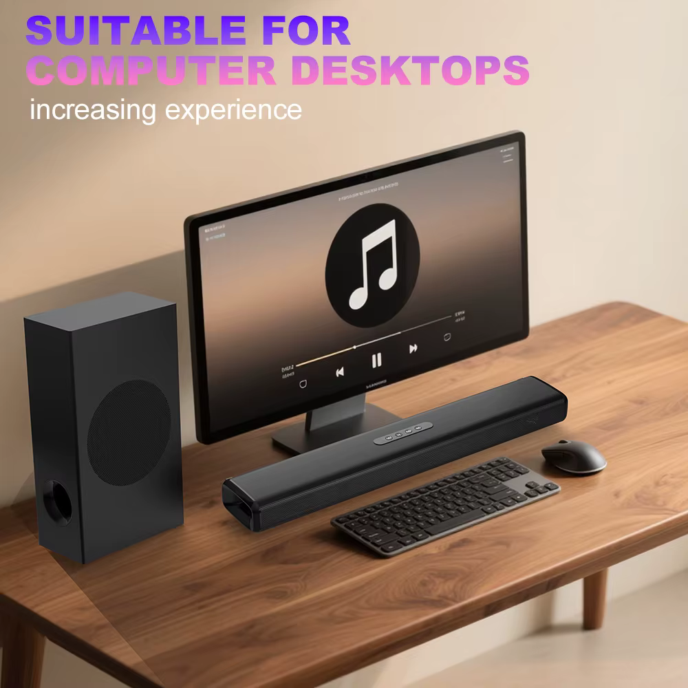 Powerful 100W 2.1 Channel Bluetooth Sound Bar with Subwoofer USB Optical for Living Room Video Conference Use — image 4