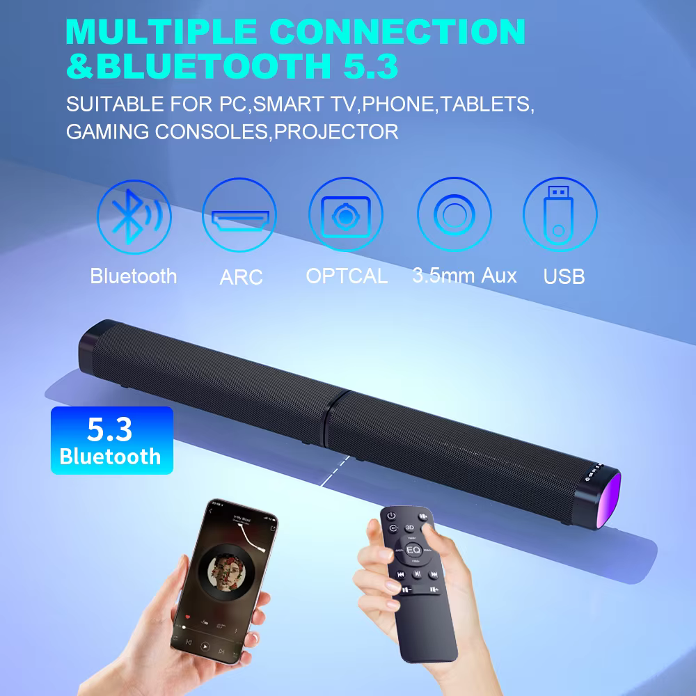 Wireless 2.1 Home Theater Sound System for Bluetooth USB Aux Functions Without Subwoofer for Theatre Music Remote Control — image 3