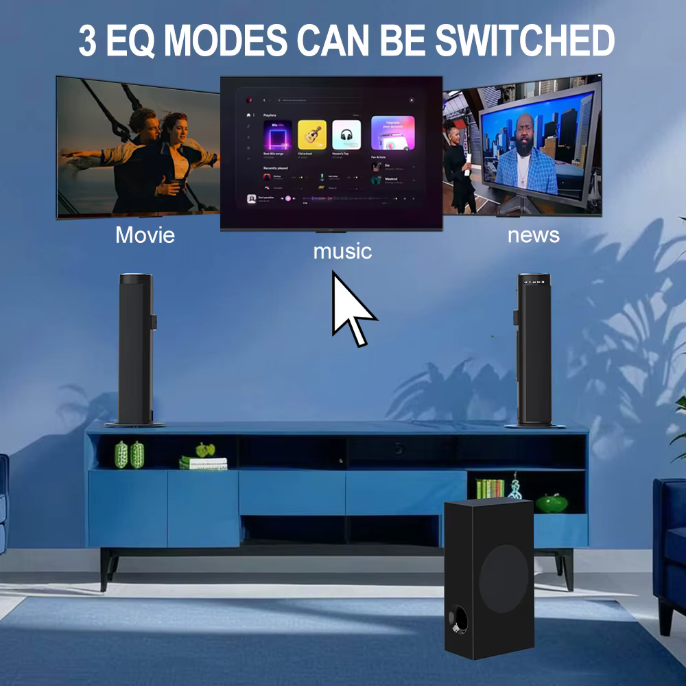 Wireless 2.1 Home Theater Sound System for Bluetooth USB Aux Functions Without Subwoofer for Theatre Music Remote Control — image 4