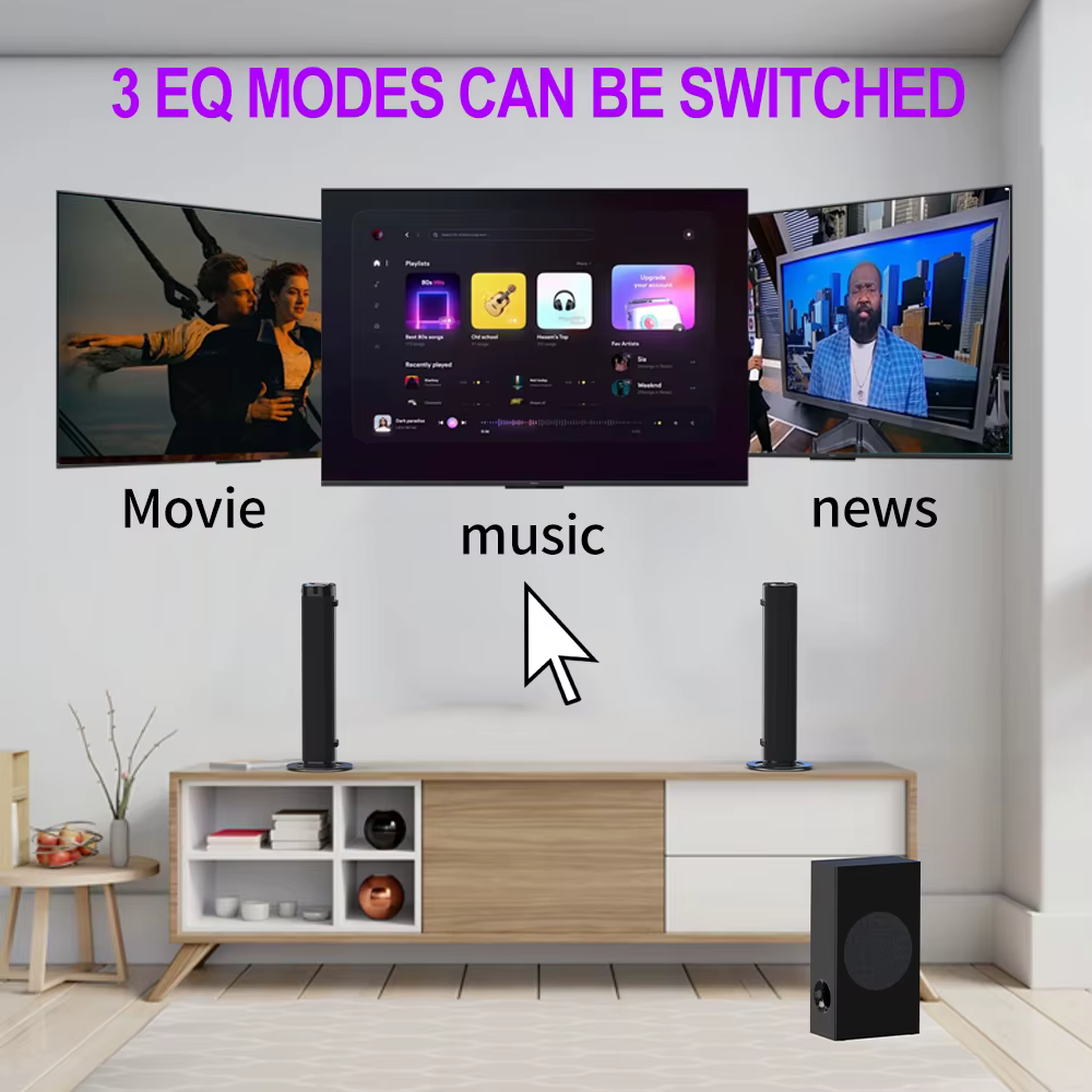 40W Wireless Home Theater System Soundbar with Subwoofer Wood Combination Style — image 2