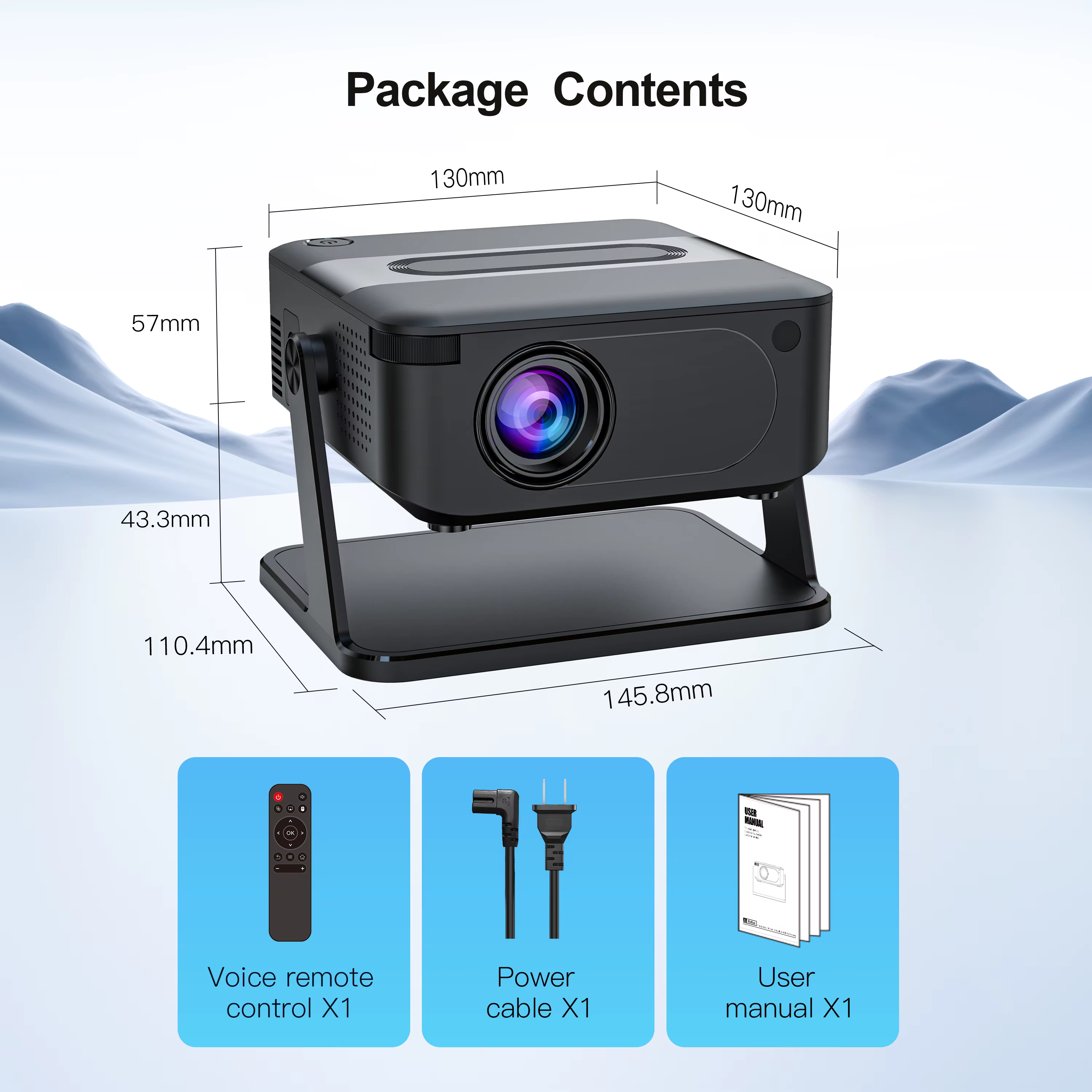 WWT-BL15 Mini Video Projector New Automatic Bracket Android 11 Portable with Wifi6 and Bt5.2 200Inch Outdoor 1080P — image 5