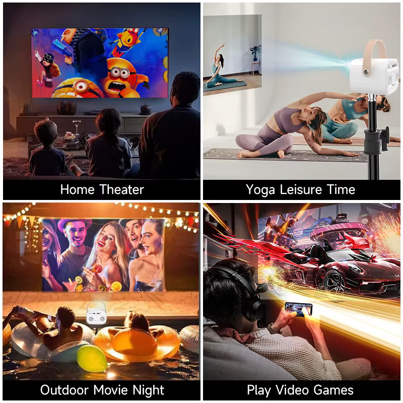WOWOTO M8 Mini Video Projector 1080P Portable LED LCD with Built-in Battery for Bluetooth & 2.4G WiFi 2G RAM LED Light Source — image 6
