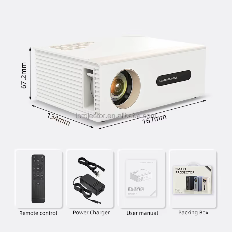 Portable High-Definition Mini Projector 5GHz WiFi 1500 Lumens Android OS HIFI Stereo 4K 720P Home Theater — image 6