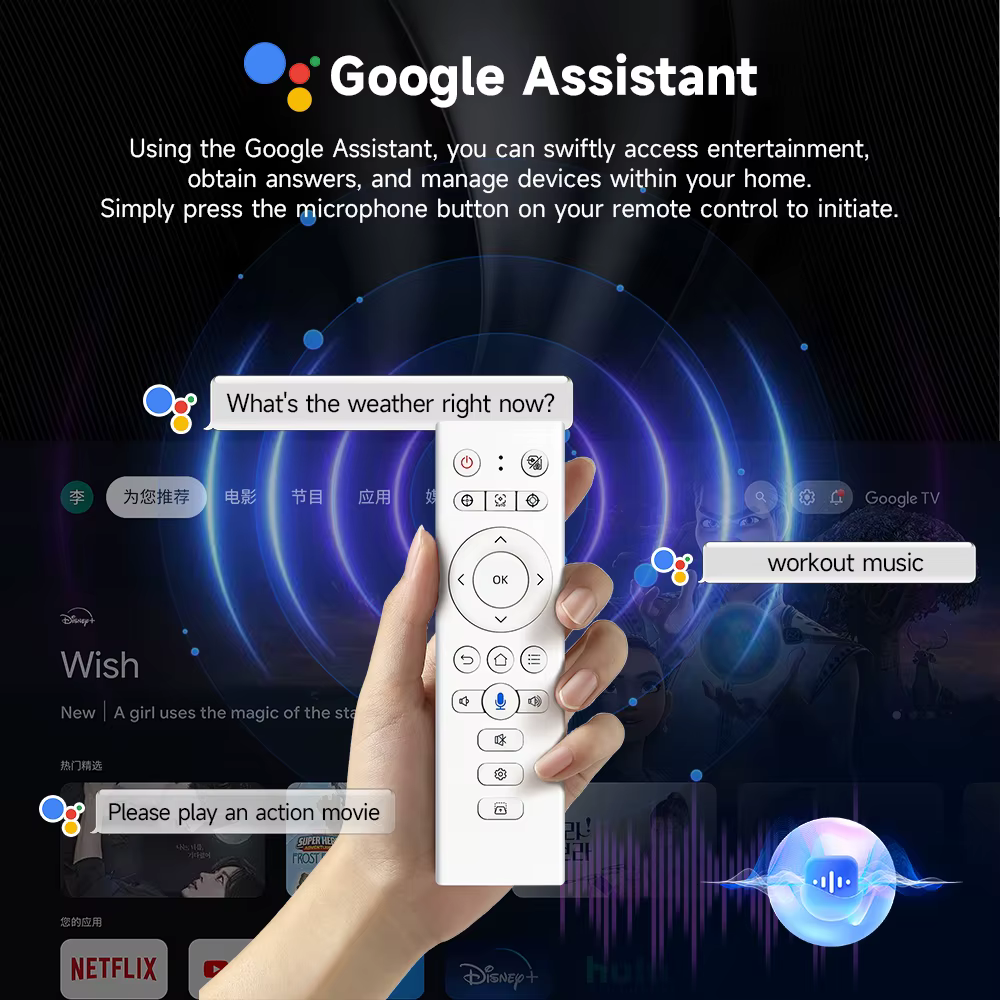 WWT- F8STV Android 11.0 Home Theater Projector 1650ANSI Lumens 4K 1080p Video & Presentation Equipment — image 4
