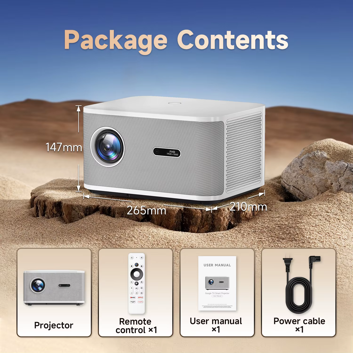 Full HD 1080P Home Theater Video Projector Smart Android Wireless Mobile Beamer Portable LCD Monitor 4k — image 4
