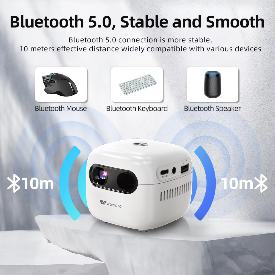 Portable Mini Projector Q7S LED 1080P HD Support 150 Lumens 2 Hours Battery Life for Home Theater & Outdoor Use — image 5