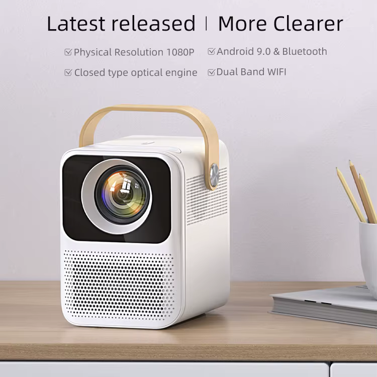 WOWOTO V1 Closed Engine Portable LED LCD Projector 1GB RAM 8GB ROM 4K 2.4G+5G Wifi Android 9.0 OS 1800 ANSI Lumen — image 2