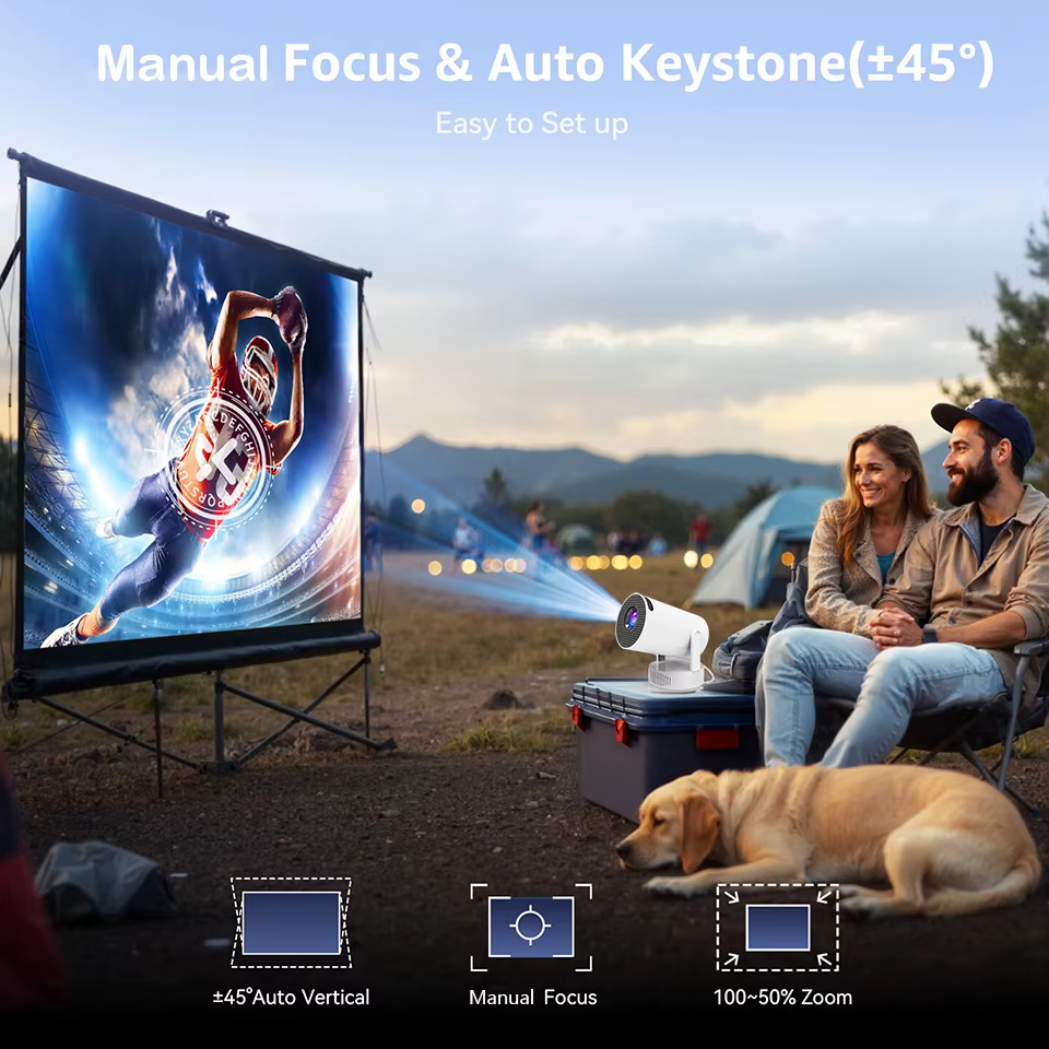 Rechargeable HY300 Pro+ Mini Projector with Battery Powered Android 11 4k Video LED Projector Smart Portable Outdoor Projector — image 5