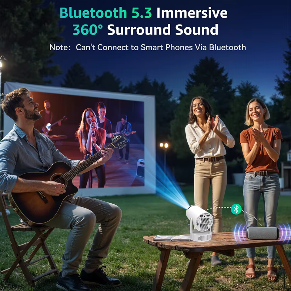 Rechargeable HY300 Pro+ Mini Projector with Battery Powered Android 11 4k Video LED Projector Smart Portable Outdoor Projector — image 6