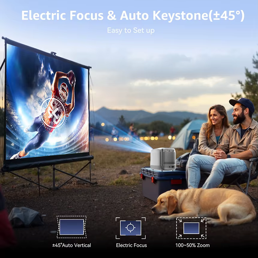 Portable Rechargeable HD Projector with 3H Battery for Outdoor Movie Home Theater Wireless Rechargeable Mini Projector — image 3