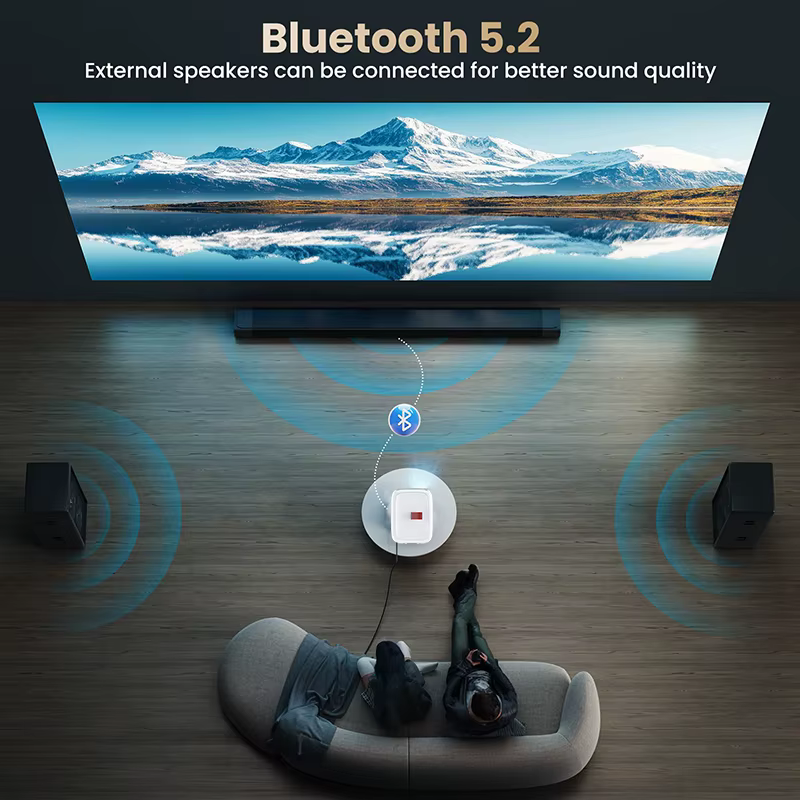 Tripsky Mini Projector Electric Focus Android 11.0 Projector with WiFi Bluetooth Hone Cinema Smart Projector — image 5