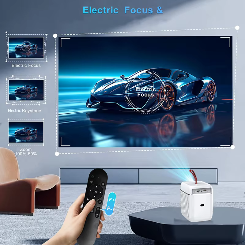 Tripsky Mini Projector Electric Focus Android 11.0 Projector with WiFi Bluetooth Hone Cinema Smart Projector — image 6
