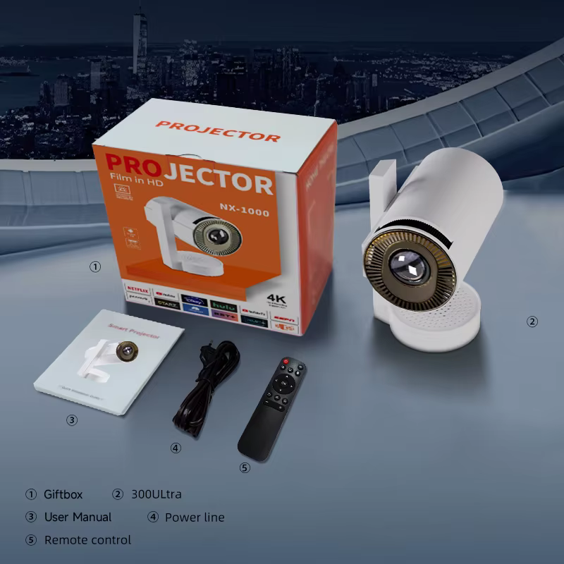 Tripsky Mini Projector 720P 4K Portable Proyector Dual Band WiFi6 Smart Projector Auto Keystone Android 13 Projector — image 6