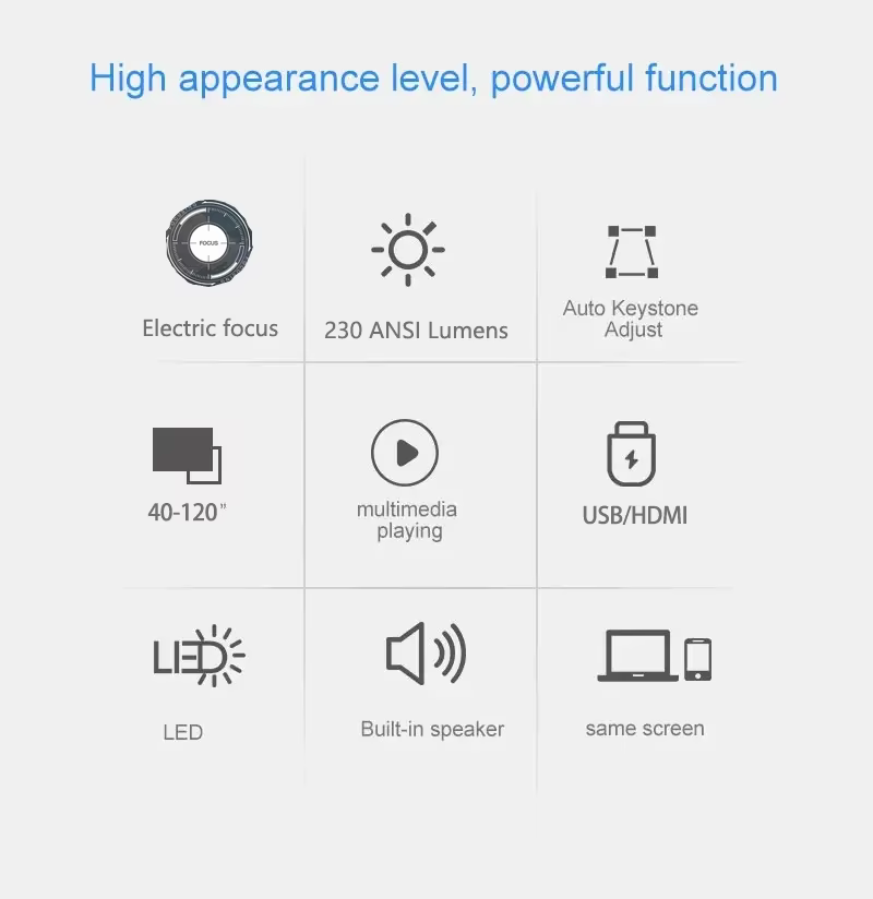 Tripsky T2 PRO Mini Portable Led Android Projector Full HD Smart Portable Projector for Indoor Outdoor Mini Theater — image 2