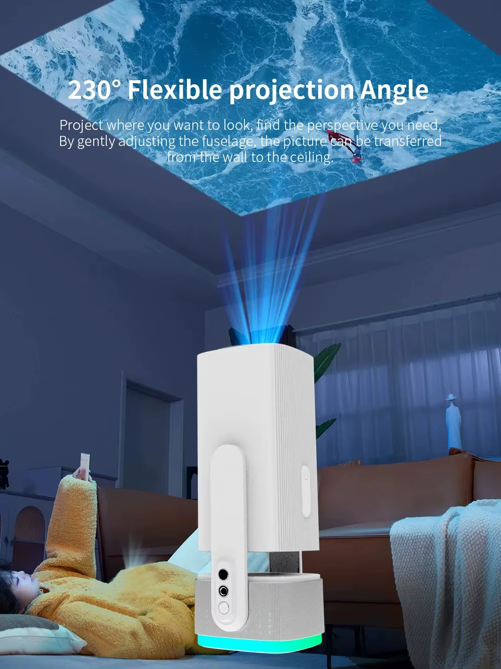 Mini Projector Rechargeable Battery Powered Projector 1080P Smart Portable Proyector Auto Focus Keystone Outdoor Movie Projector — image 5