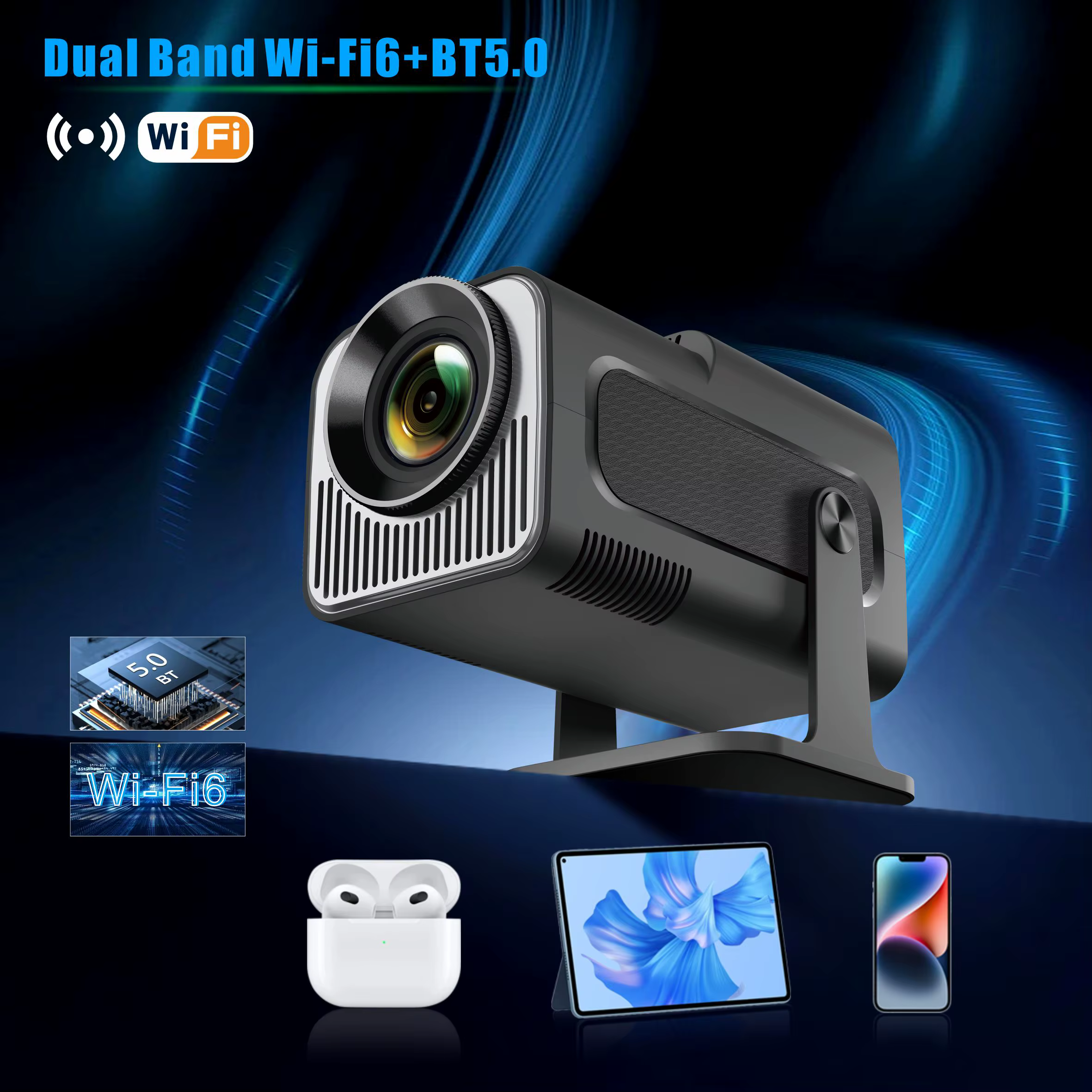 Tripsky HY320 MINI Lcd Projector Android WIFI HD LED Video Home Theater Cinema Smart Projector — image 3