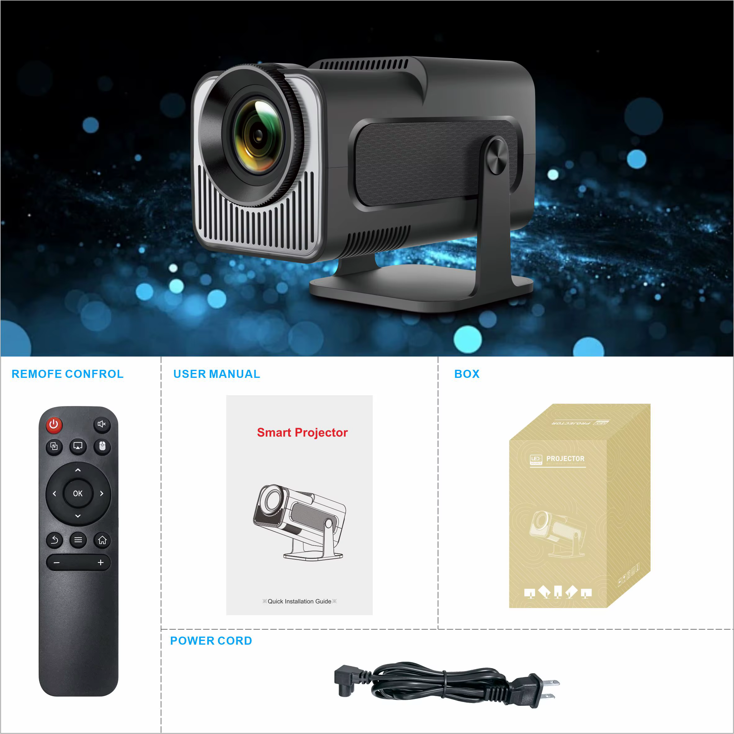 Tripsky HY320 MINI Lcd Projector Android WIFI HD LED Video Home Theater Cinema Smart Projector — image 6