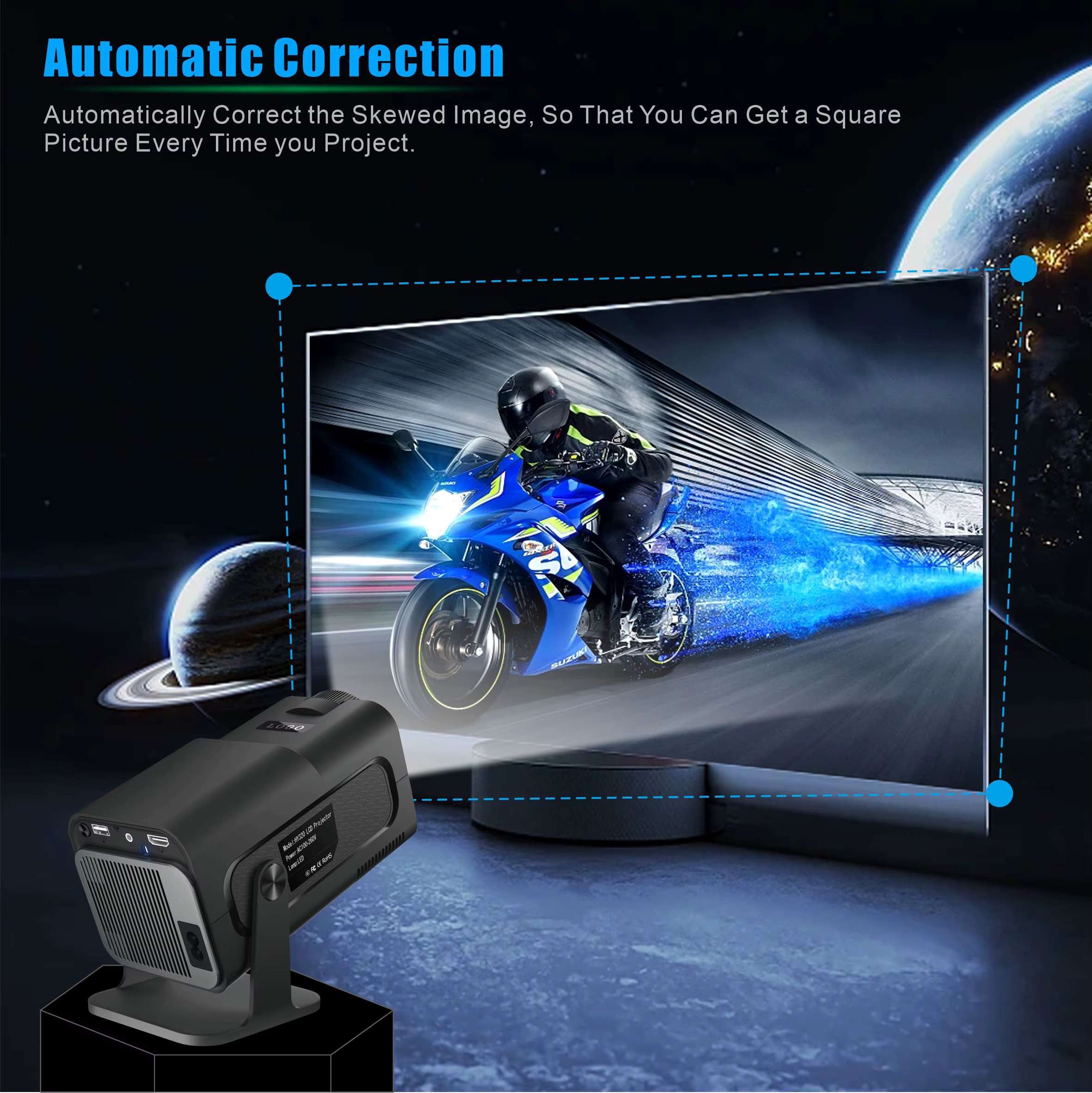 HY320 Mini Projector Android 200 ANSI Lumens Portable Proyector Hy320mini Outdoor Home Theater 4k 720P Video Smart Projector — image 6