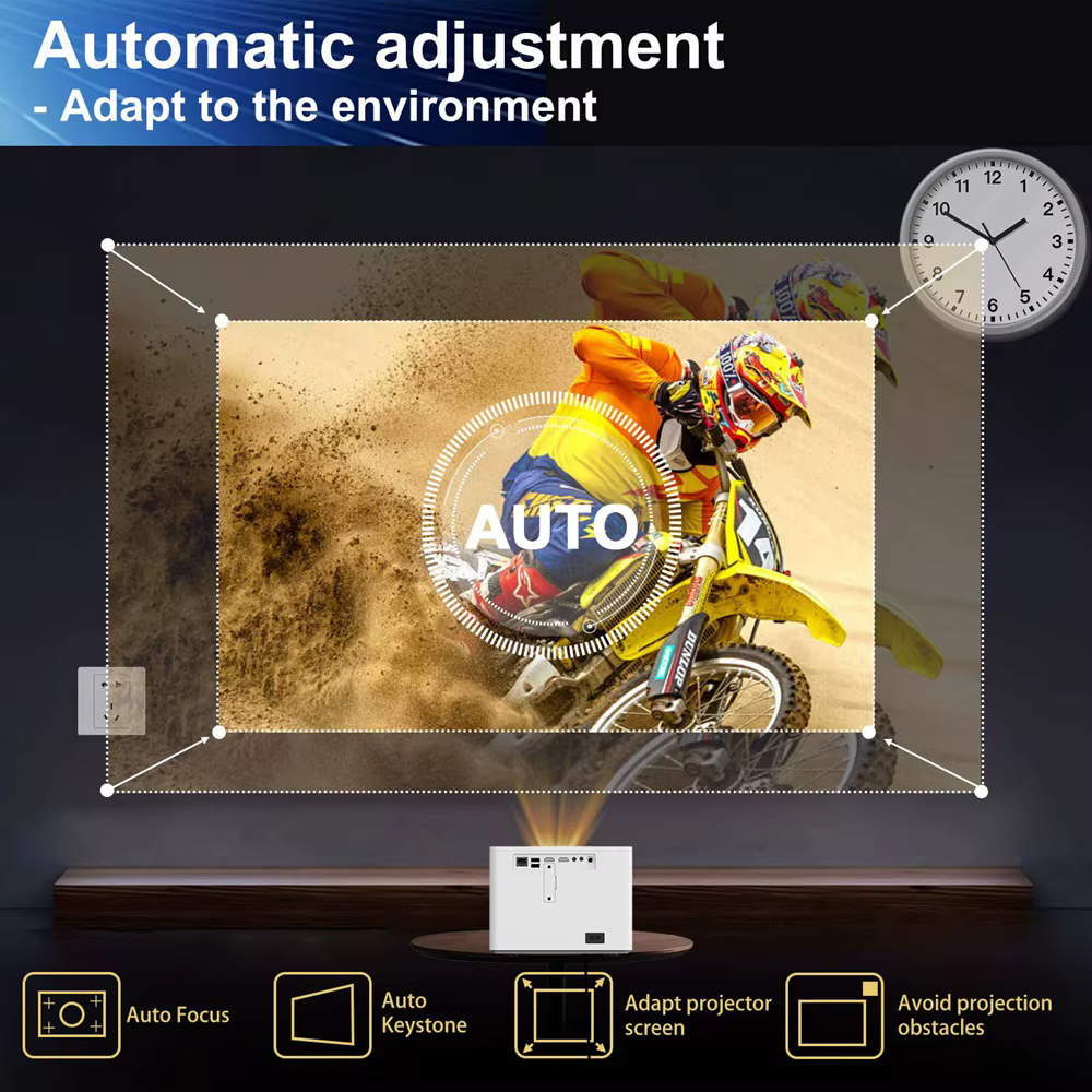 Smart Projector Portable 2024 1920 X 1080p Android 11 Projector Projector 4k Android Smart bluetooth Wi-fi Proyector — image 6