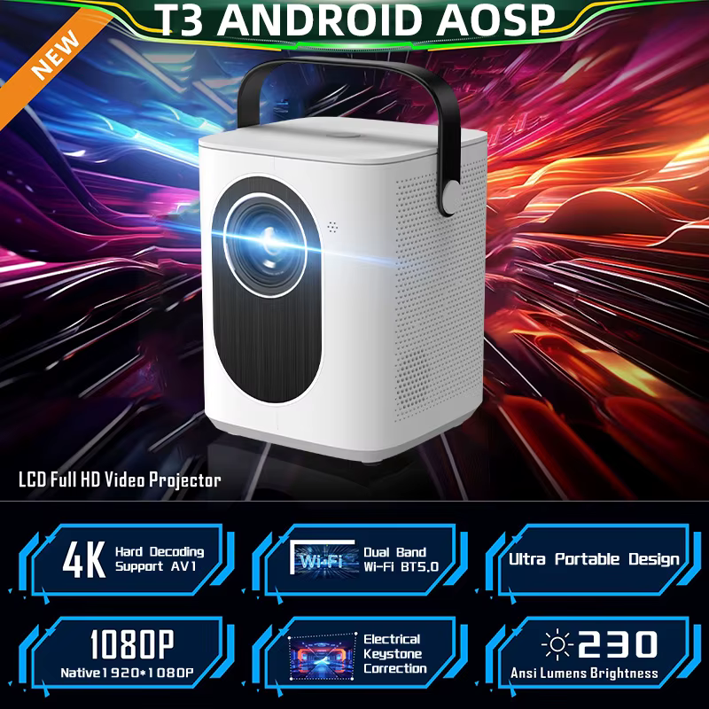 Tripsky Smart Android Projector Portable Home Theater Projector LCD Screen 1080P Android Projector — image 2