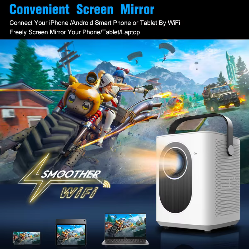 Tripsky Smart Android Projector Portable Home Theater Projector LCD Screen 1080P Android Projector — image 5