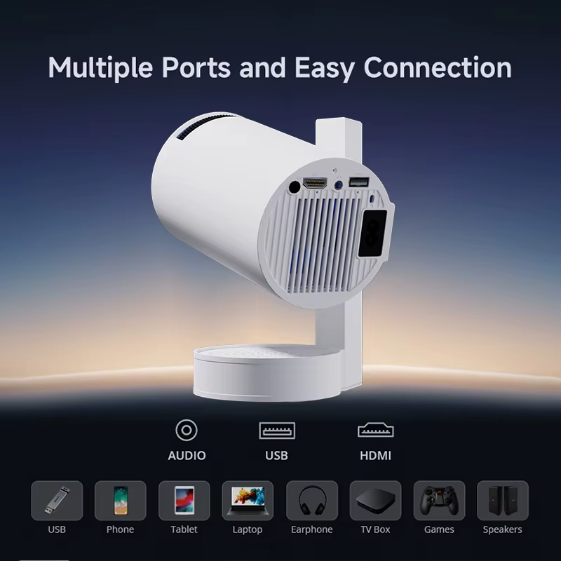 Tripsky 4K Mini Projector Portable Android 13 Video Projector Proyector 4k Wifi Mirror Screen Mini Portable Projector 4K — image 4