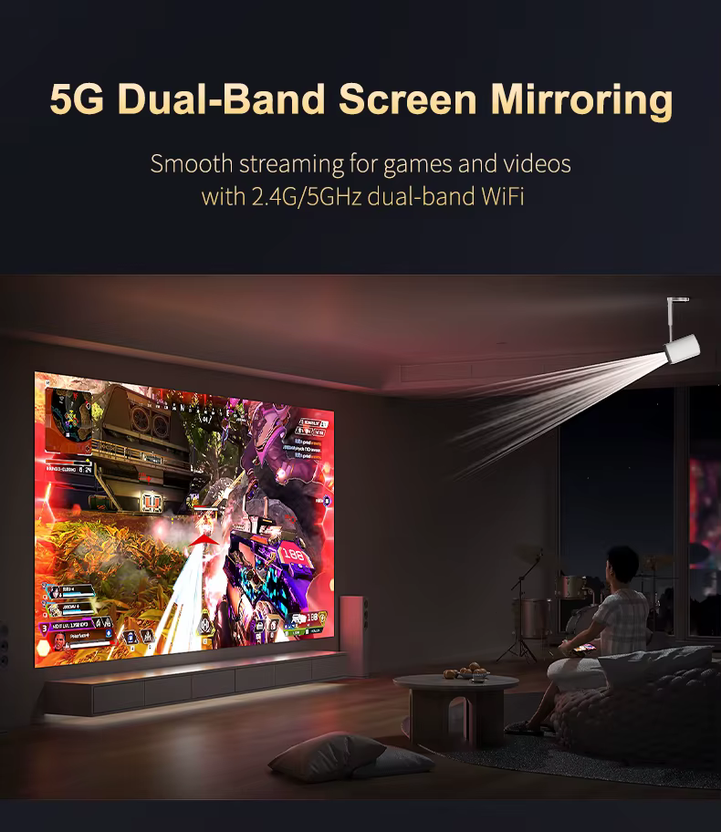 Ts-7 Portable Projector 720P HD Video Proyector WiFi Bluetooth Home Theater Office LED Android 13 Projector — image 3