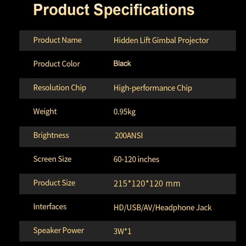 Tripsky TS-13 LED 4K Projector Portable 200ANSI Android 13.0 Lifting Stent Beam Video Proyector Wifi6 BT5.0 Smart Projector — image 2