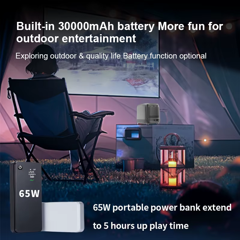 Outdoor Build-in Battery 30000mAh Rechargeable Mini Proyector 4K 260ANSI Portable Smart Android 11 Video Projector — image 3