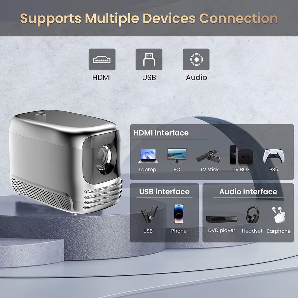 Mini Smart Home Projector Rechargeable Video Outdoor Proyector Android 11 Beamer 4k Hifi Speaker Lcd Smart Portable Projector — image 6
