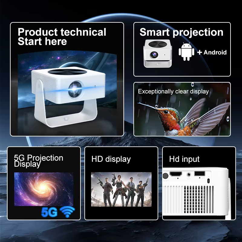 Tripsky T1pro Mini Projector with WiFi and Bluetooth 4K Support Smart Projector Android 13 Outdoor Portable Proyector — image 2