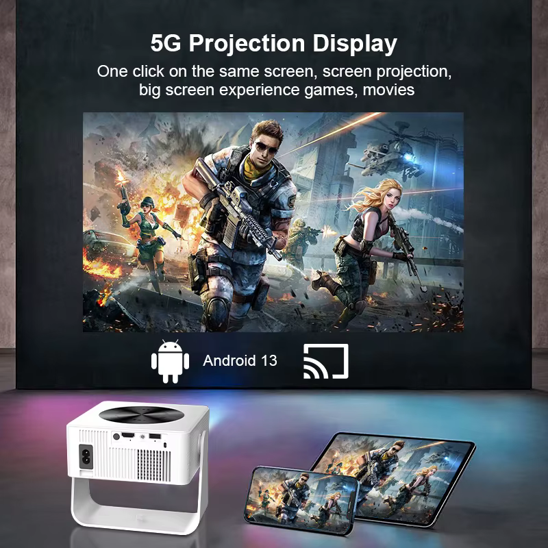 Tripsky T1pro Mini Projector with WiFi and Bluetooth 4K Support Smart Projector Android 13 Outdoor Portable Proyector — image 5