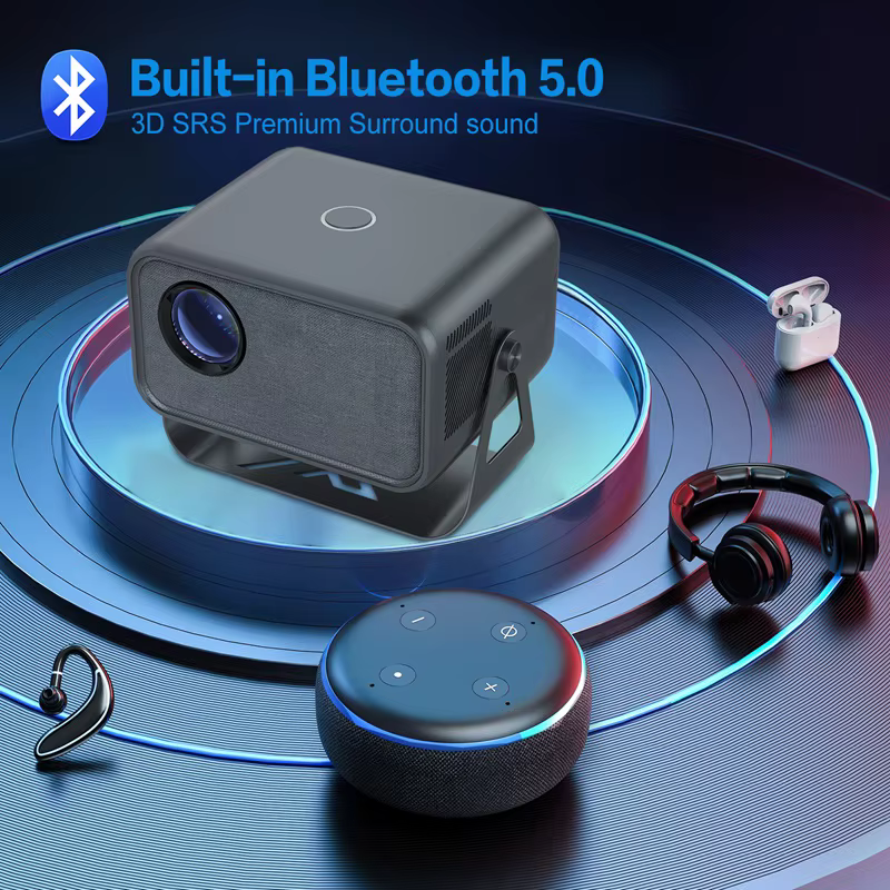 Tripsky New Smart Portable Projector LCD Screen 300 ANSI 1080P LED Lamp Android 13 Operating System Home Theater Smart Projector — image 2