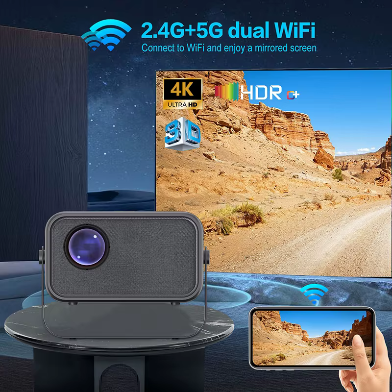 Tripsky New Smart Portable Projector LCD Screen 300 ANSI 1080P LED Lamp Android 13 Operating System Home Theater Smart Projector — image 3
