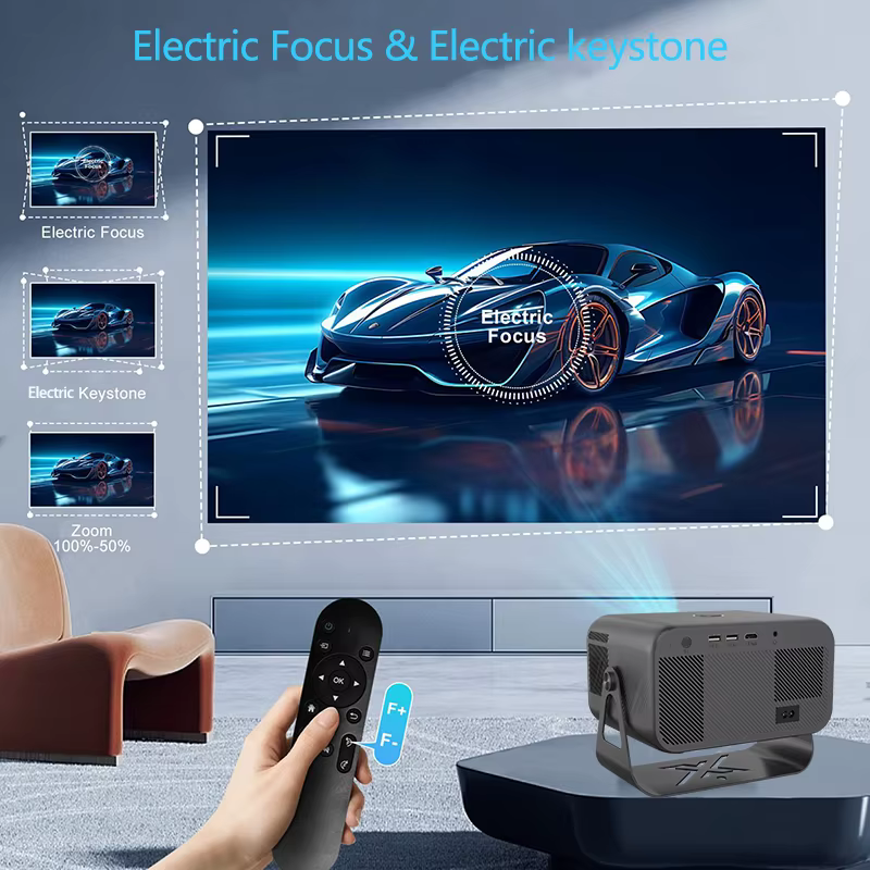 Tripsky New Smart Portable Projector LCD Screen 300 ANSI 1080P LED Lamp Android 13 Operating System Home Theater Smart Projector — image 4