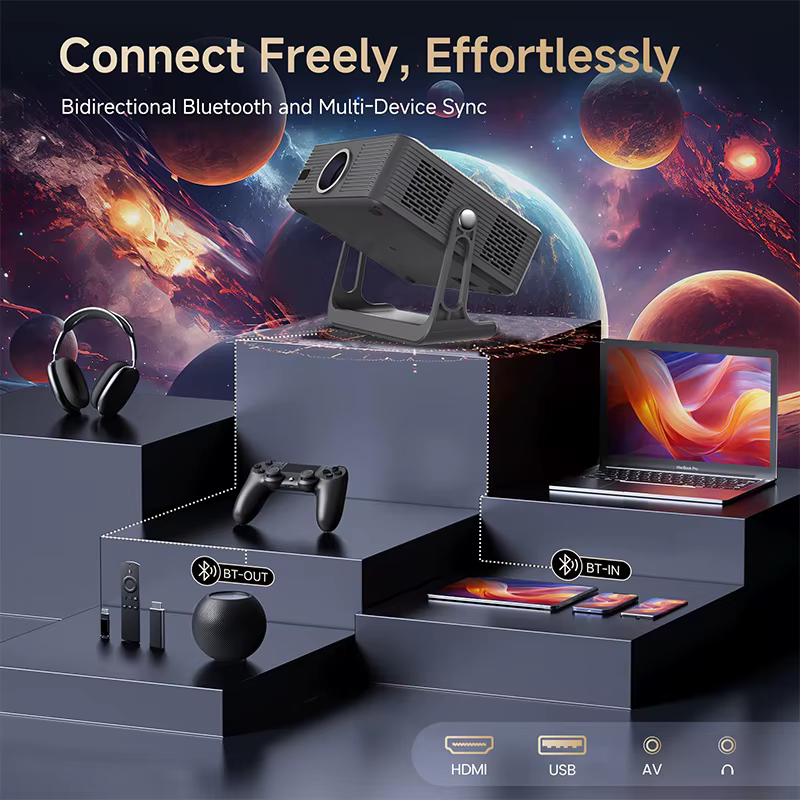 Tripsky T7 1080P Projector 4K Video Movie Smart Android Proyector WiFi High Brightness Home Theater Beamer Projectors — image 3