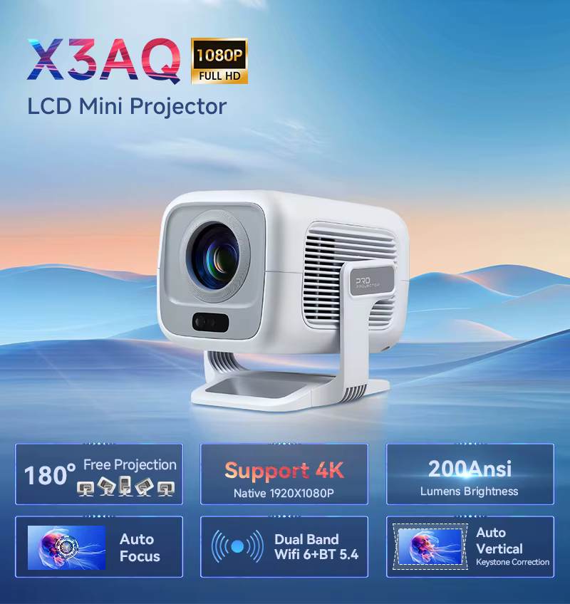 LCD Mini Pocket Android Proyector Full HD Home Theater Cinema 4k Projecteur Portable Outdoor Projector — image 2