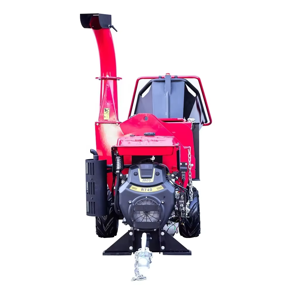 High Quality Disc Type  Hydraulic Feeding ATV Gasoline Wood Chipper Shredder — image 4