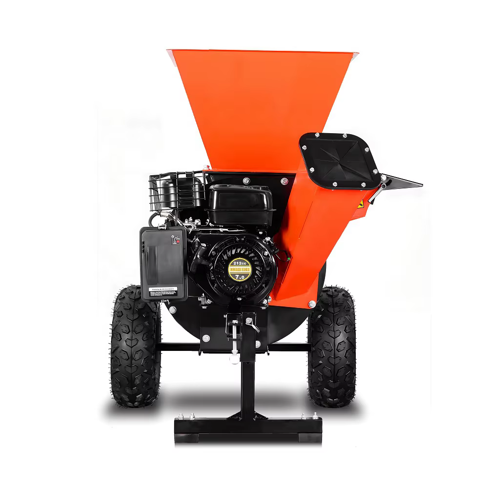 Factory Price MIni Home Use 7HP Gasoline Wood Chipper With Tow Bar — image 3