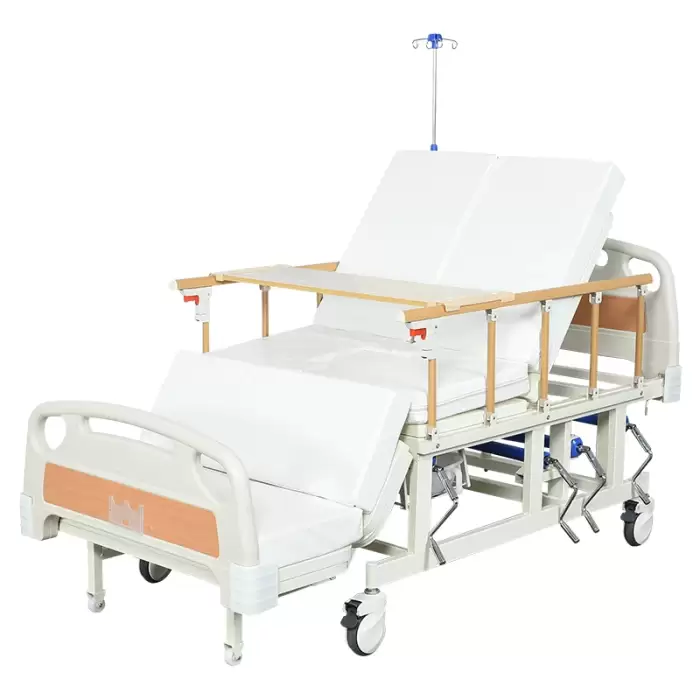 Multi-Function Manual Adjustable Half-Reversible Nursing Home Care Medical Bed with Toilet for Hospitals and Domiciles — image 2