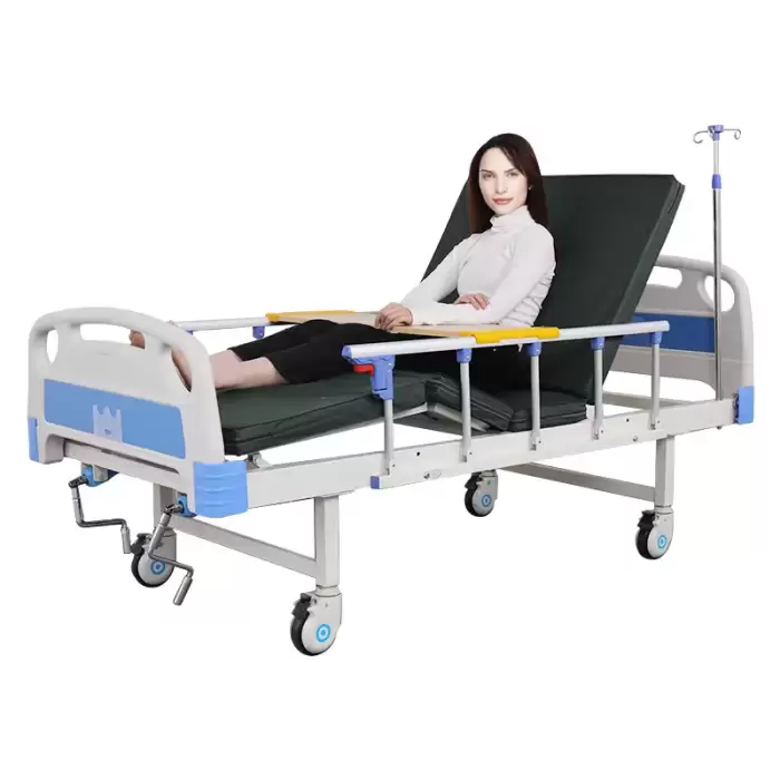 Manual Crank Medical Bed Healthcare Hospital Bed Patient Nursing Folding Bed — image 6