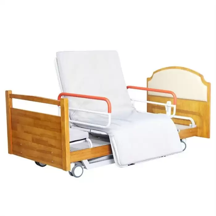 Adjustable Home Patient Care Nursing Bed for Elder Wooden 5 Function Rotating Automatic Electric Medical Hospital Bed — image 3