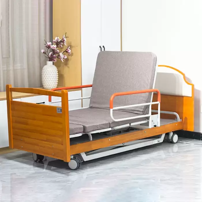 Adjustable Home Patient Care Nursing Bed for Elder Wooden 5 Function Rotating Automatic Electric Medical Hospital Bed — image 6