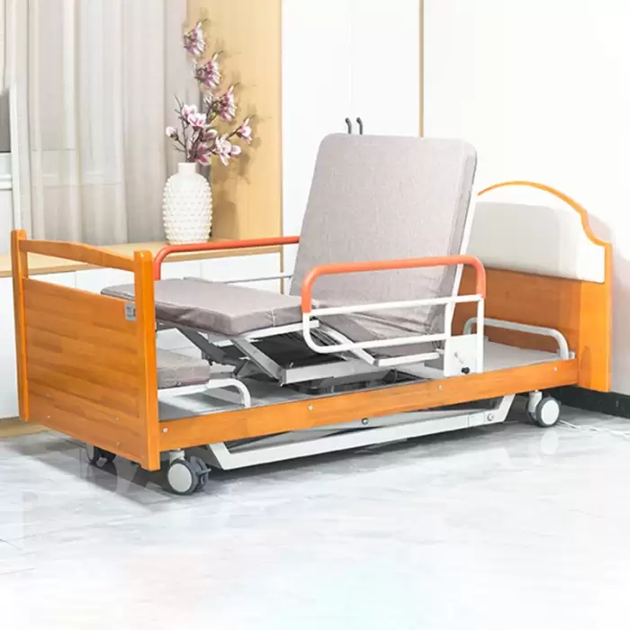 Adjustable Home Patient Care Nursing Bed for Elder Wooden 5 Function Rotating Automatic Electric Medical Hospital Bed — image 7