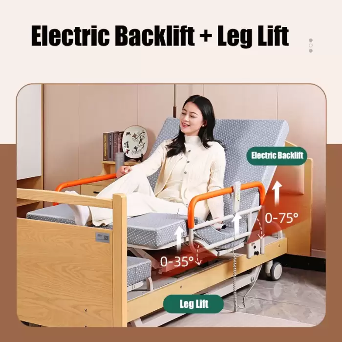 Luxury Electric Multifunctional Home Care Nursing Bed Rotating Design for Elderly Disable People for Home Hospital Use — image 7