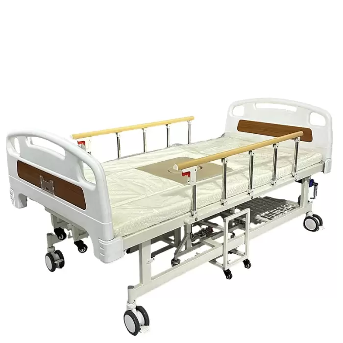 Manual Metal Hospital Bed for Home Care with 1 Year Warranty Durable Comfortable Nursing Patient Bed — image 2