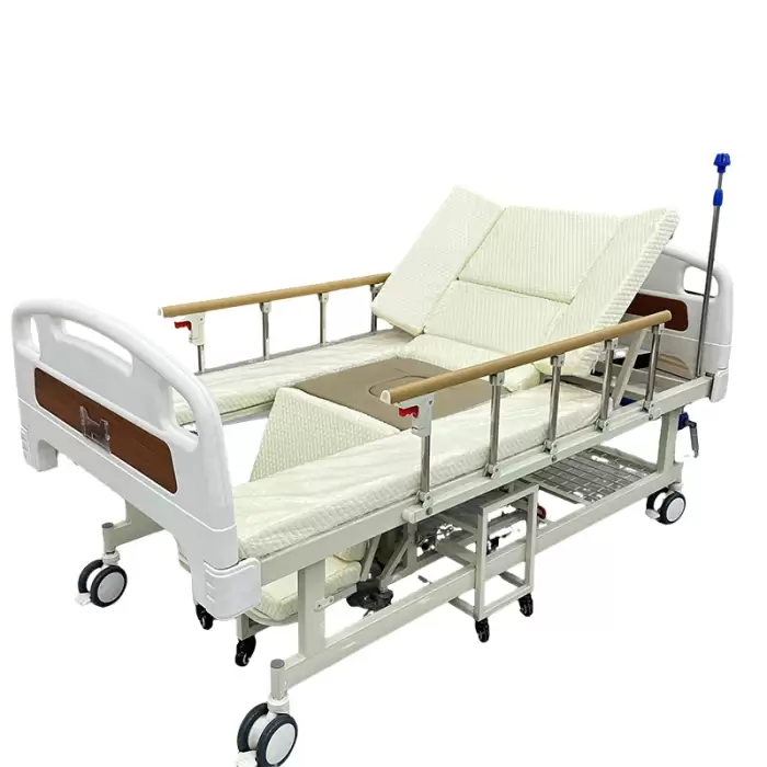 Manual Metal Hospital Bed for Home Care with 1 Year Warranty Durable Comfortable Nursing Patient Bed — image 3