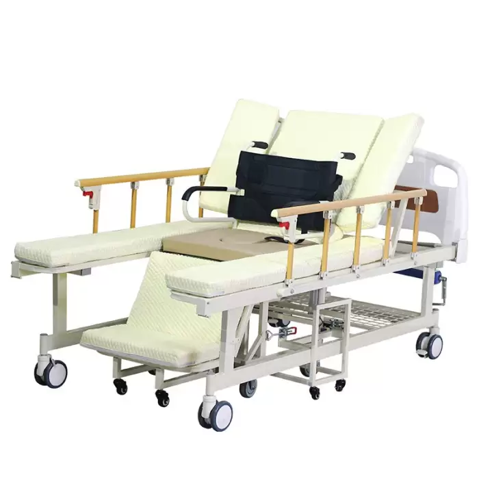 Manual Metal Hospital Bed for Home Care with 1 Year Warranty Durable Comfortable Nursing Patient Bed — image 4
